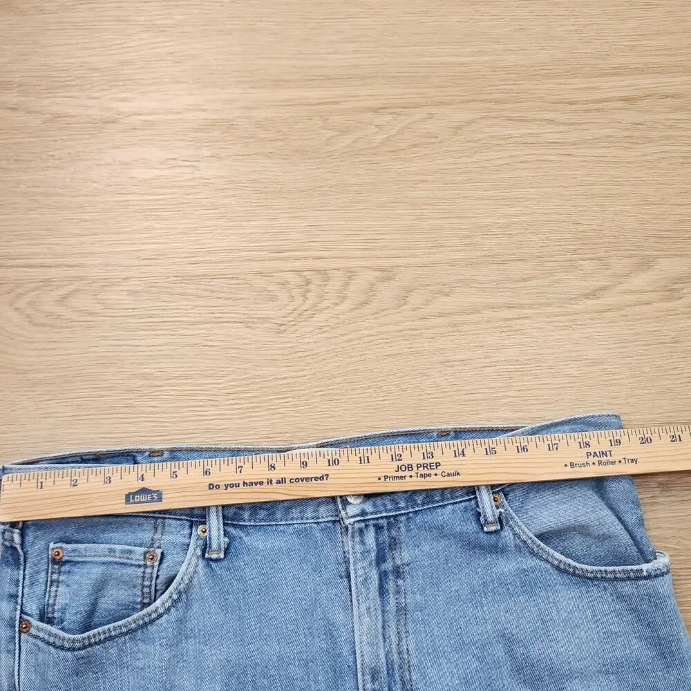 Vintage Levi's 505 Straight Fit 38x32 Jeans Heavy Denim Cowboy Work Rivets